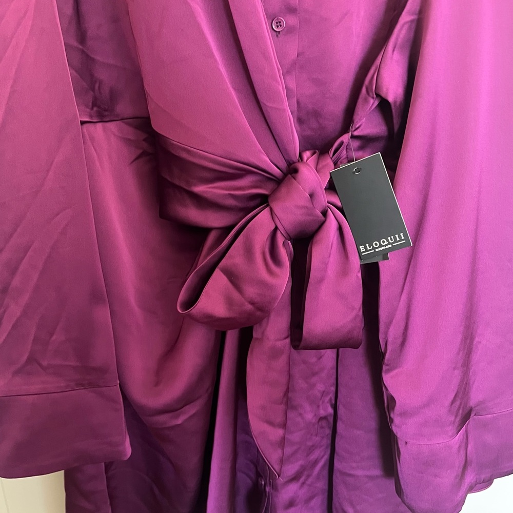 Eloquii Long Sleeve Wrap Dress - Picture 4 of 8